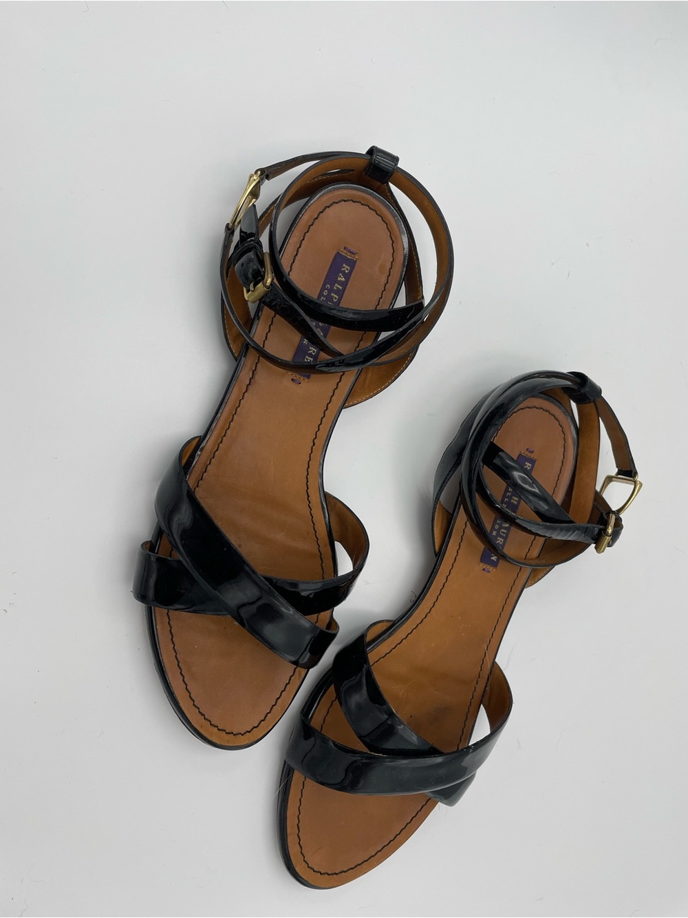 Ralph Lauren Collection Leather/ Patent Sandals